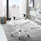 Lattice Vinyl Office Chair, White