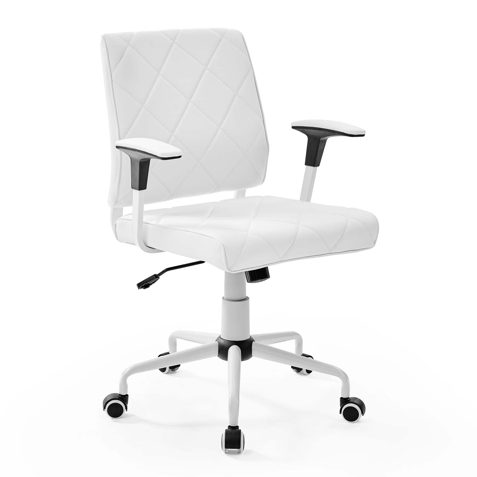 Lattice Vinyl Office Chair, White