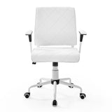 Lattice Vinyl Office Chair, White