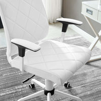 Lattice Vinyl Office Chair, White