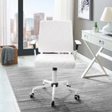 Lattice Vinyl Office Chair, White