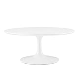 Tulip 36" Oval-Shaped Wood Top Coffee Table