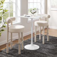 Tulip 28" Square Bar Table With White Base