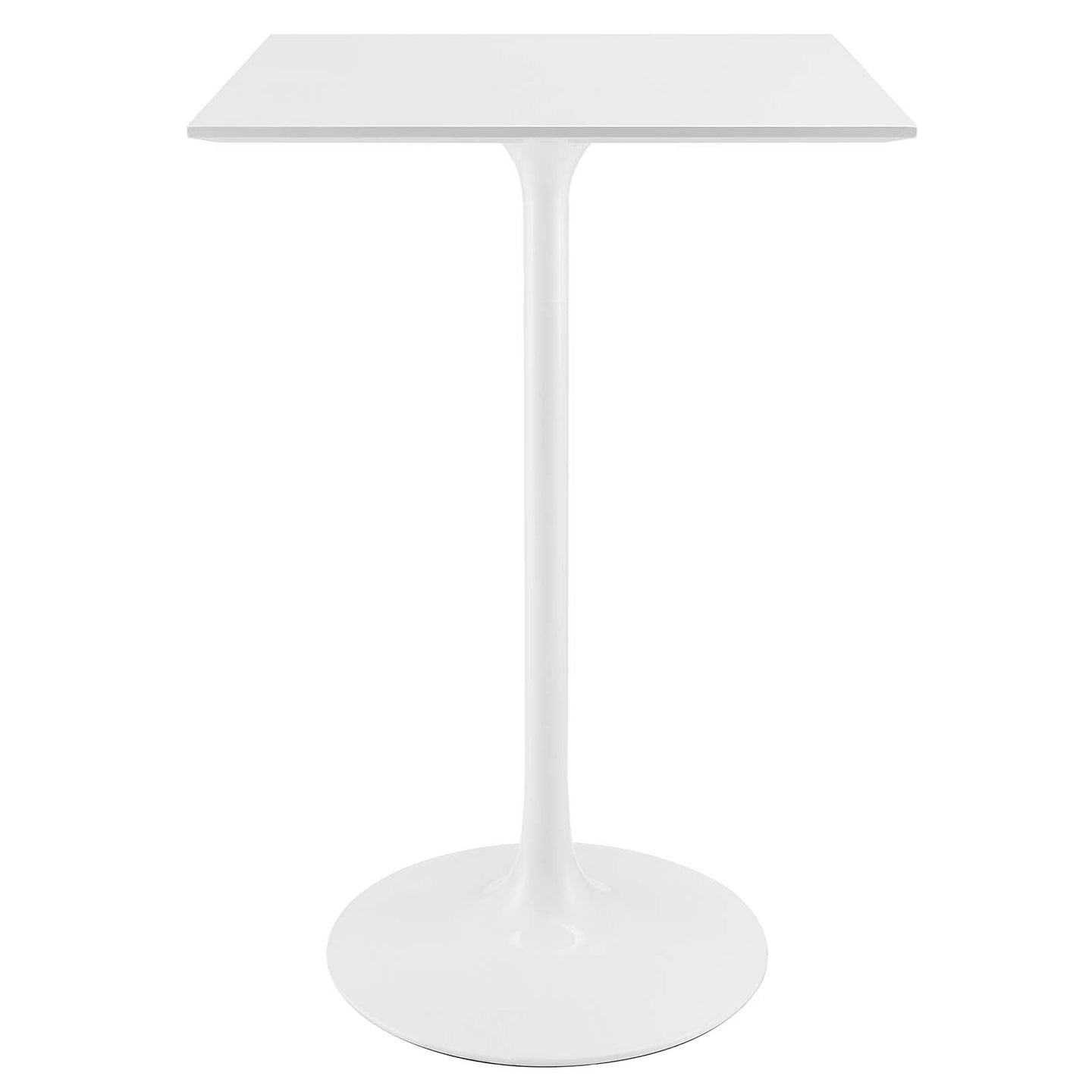 Tulip 28" Square Bar Table With White Base