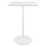 Tulip 28" Square Bar Table With White Base