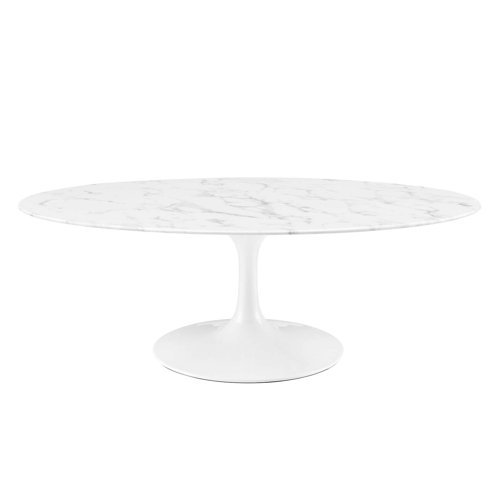 Tulip Oval-Shaped Artificial Marble Coffee Table