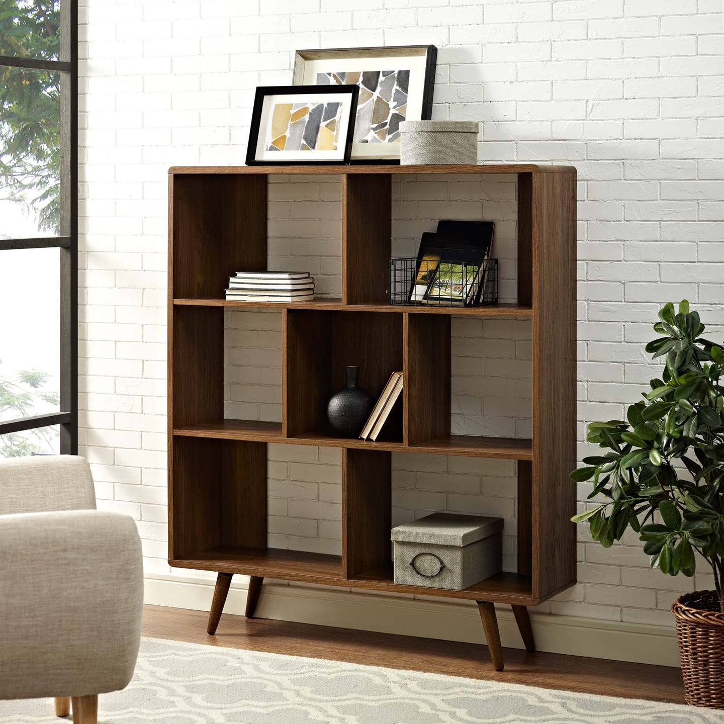 Transmit Bookcase, Walnut