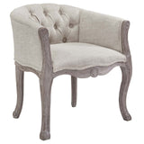 Crown Vintage French Upholstered Fabric Dining Armchair