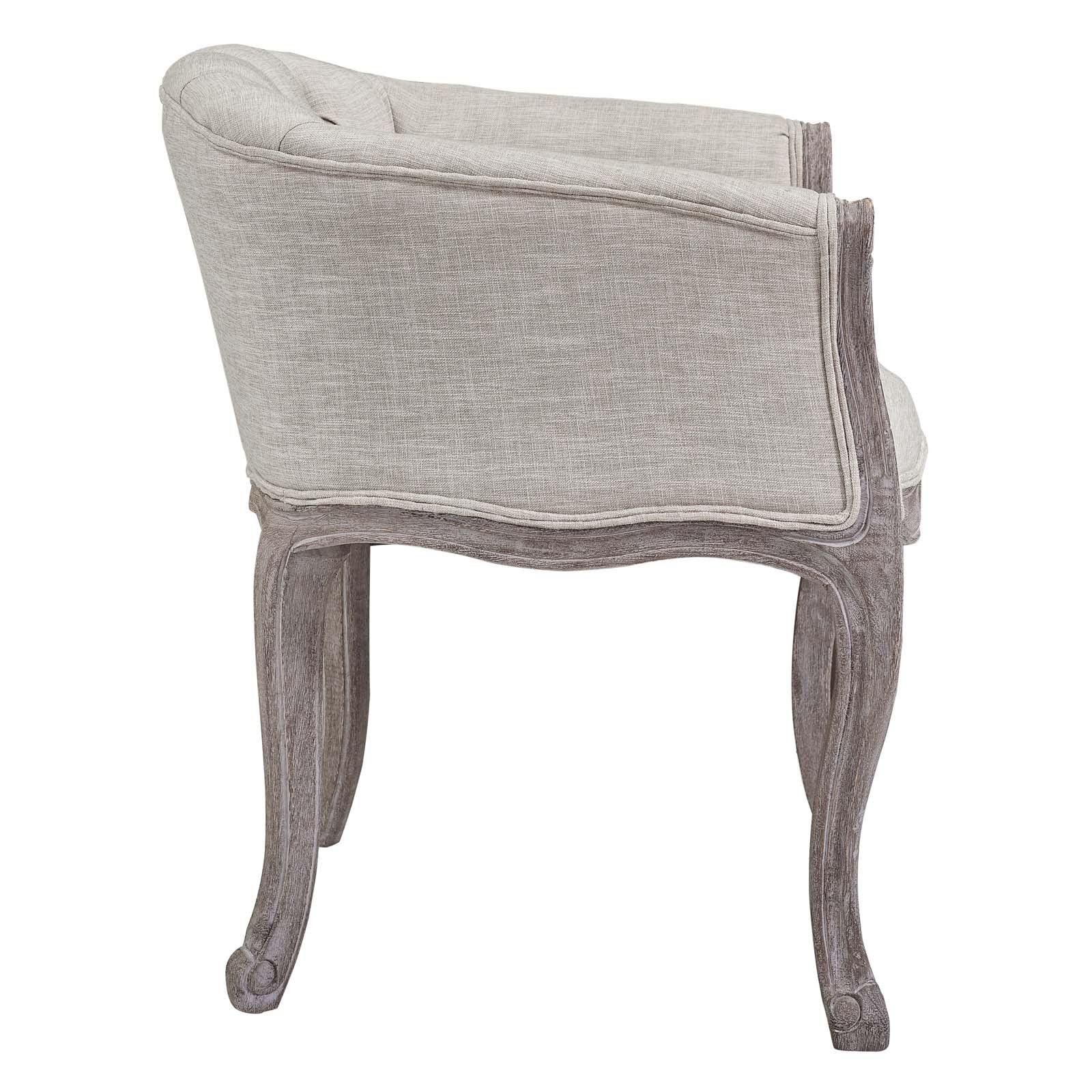 Crown Vintage French Upholstered Fabric Dining Armchair