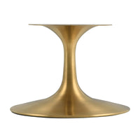 Tulip 42" Oval-Shaped Artificial Marble Coffee Table Gold Base