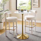 Tulip 28" Bar Table With Gold Base