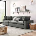 Haven Down Filled Overstuffed 3 Piece Sectional Sofa Set