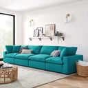 Haven Down Filled Overstuffed 4 Piece Sectional Sofa Set