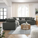 Haven Down Filled Overstuffed 5 Piece Sectional Sofa Set with Armrest