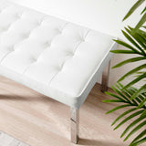 Loft Tufted Vegan Leather Bench