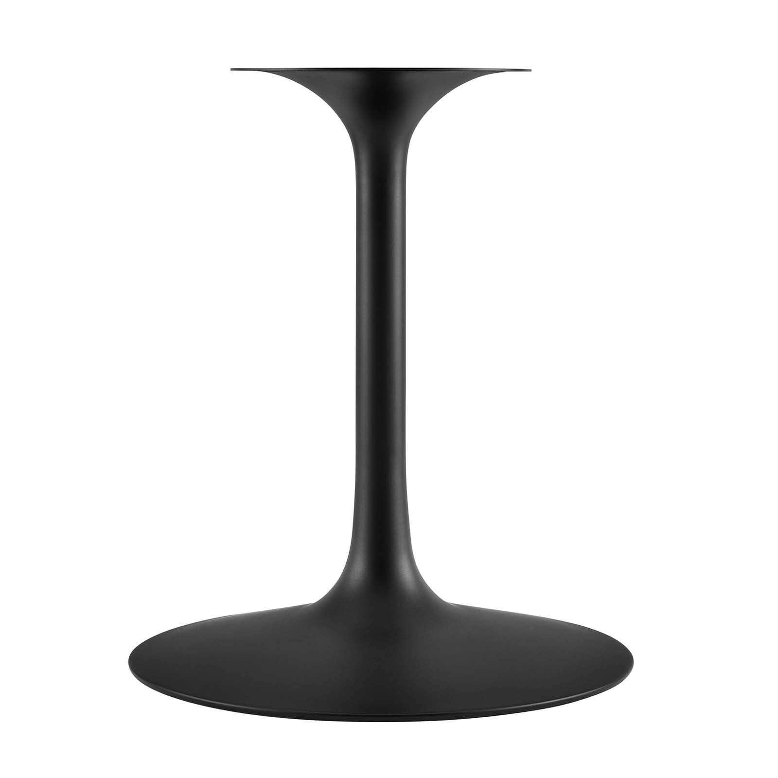 Tulip Round Walnut Top Dining Table, Black Base