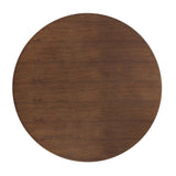 Tulip Round Walnut Top Dining Table, Black Base