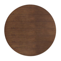 Tulip Round Walnut Top Dining Table, Black Base