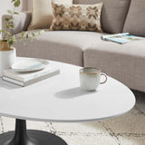 Tulip 48" Oval-Shaped Wood Top Coffee Table