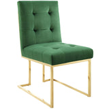 Privy Gold Stainless Steel Velvet Dining Chair