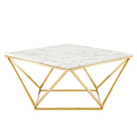 Vertex Gold Metal Stainless Steel Coffee Table