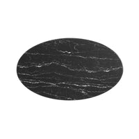 Tulip Oval Artificial Marble Coffee Table, Black