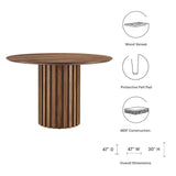 Senja 47" Round Dining Table, Walnut