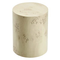 Cosmos 16" Round Burl Wood Side Table