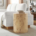 Cosmos 16" Round Burl Wood Side Table