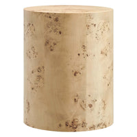 Cosmos 16" Round Burl Wood Side Table