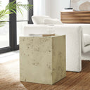 Cosmos 16" Square Burl Wood Side Table