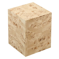 Cosmos 16" Square Burl Wood Side Table