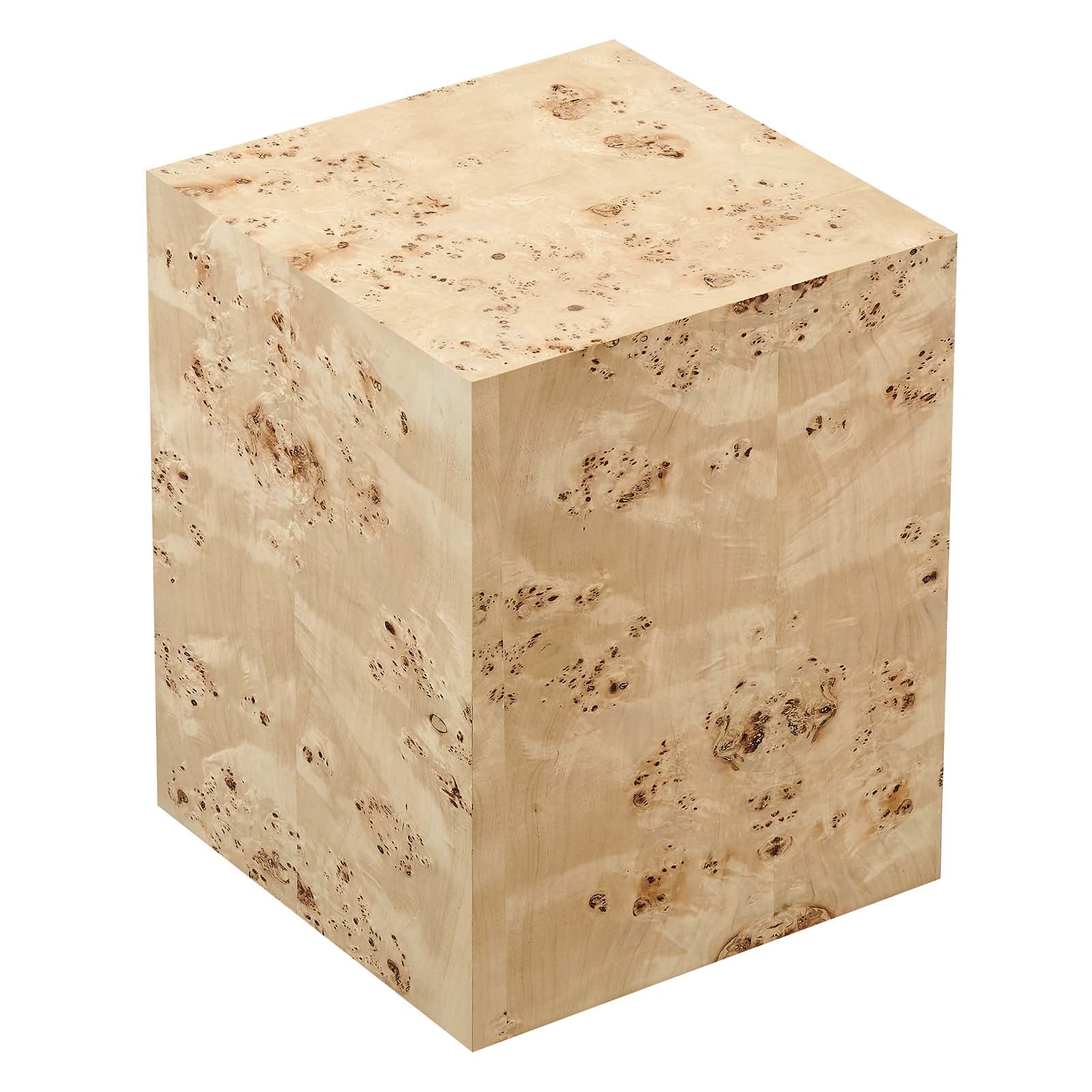 Cosmos 16" Square Burl Wood Side Table