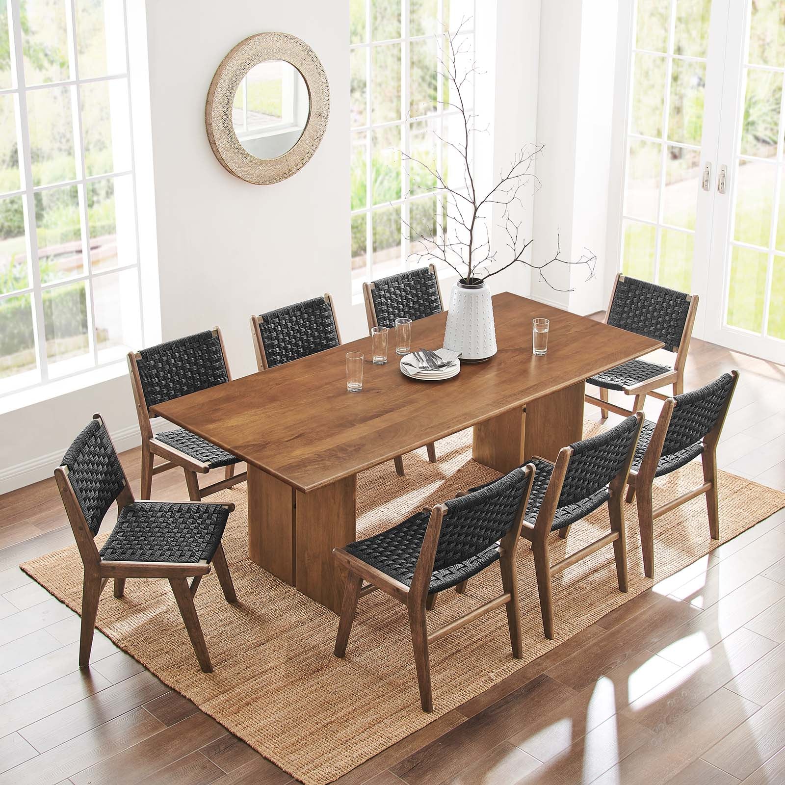 Amistad 86" Wood Dining Table Walnut