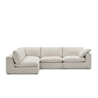 Duke Deep Seat Sofa, 4 Seater, White