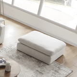 Duke Deep Seat Sofa With Ottoman, 2 Seater, White