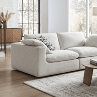 Duke Deep Seat Sofa With Ottoman, 2 Seater, White