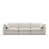 Duke Deep Seat Sofa With Ottoman, 3 Seater, White