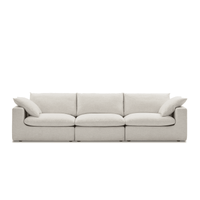 Duke Deep Seat Sofa With Ottoman, 3 Seater, White