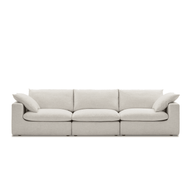 Duke Deep Seat Sofa, 3 Seater, White