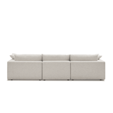 Duke Deep Seat Sofa With Ottoman, 3 Seater, White