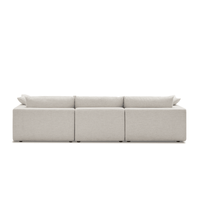 Duke Deep Seat Sofa With Ottoman, 3 Seater, White