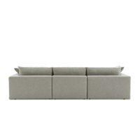 Duke Deep Seat Sofa With Ottoman, 3 Seater, Gray