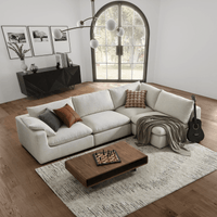 Duke Deep Seat Sofa, 4 Seater, White