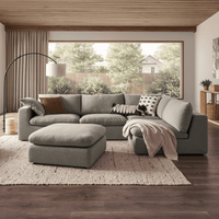 Duke Deep Seat Sofa, 4 Seater, Gray