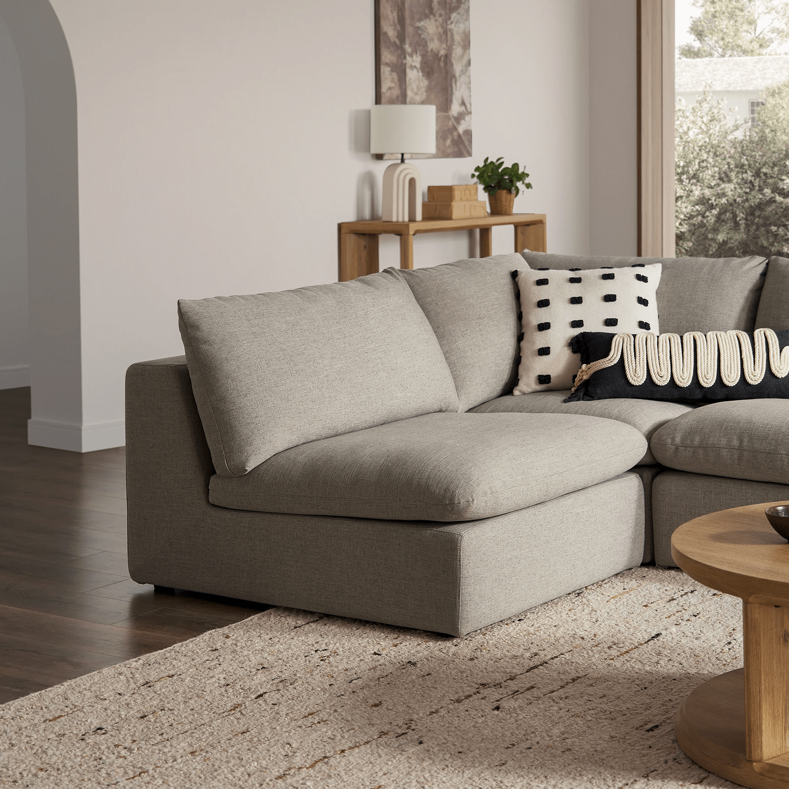 Duke Deep Seat Sofa, 4 Seater, Gray