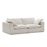 Duke Deep Seat Sofa With Ottoman, 2 Seater, White