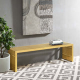 Gridiron Large Stainless Steel Bench in Gold