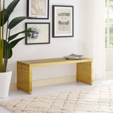 Gridiron Large Stainless Steel Bench in Gold