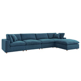 Haven Down Filled Overstuffed 5 Piece Plush Sectional Sofa Set